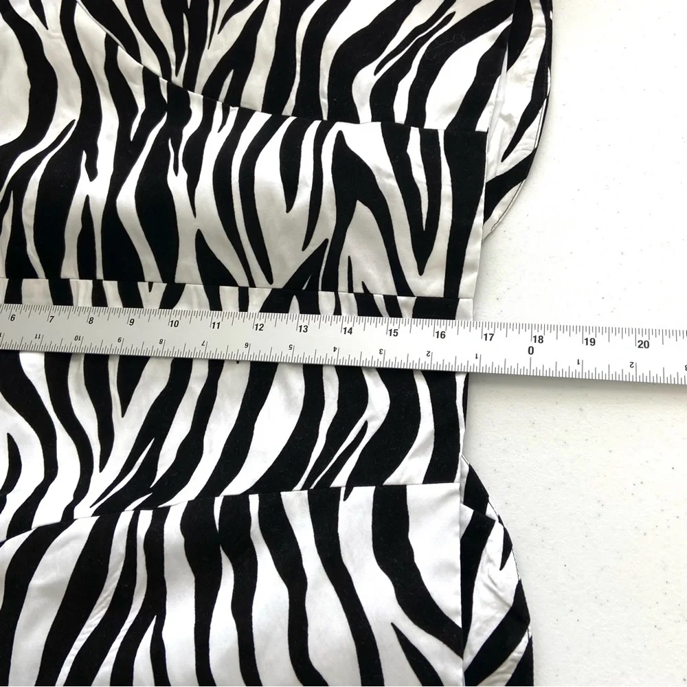 Giovanna 2PC Dress Suit Women’s 20W Black/White Zebra Print‎ Burnout Blazer Open